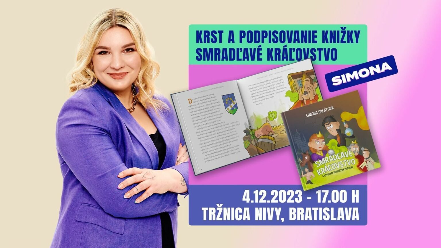 Simona Salátová - Smradľavé kráľovstvo a reformy princezny Prdiany / krst knihy