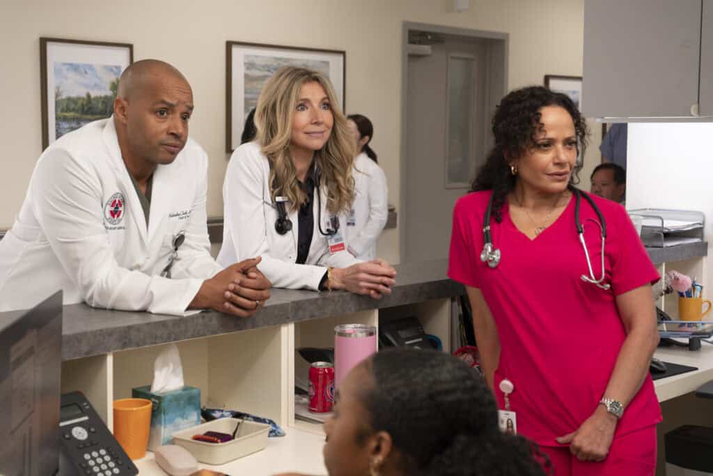 DONALD FAISON, SARAH CHALKE, JUDY REYES - SCRUBS – Foto: Jeff Weddell; © 2025 Disney. Všetky práva vyhradené.
